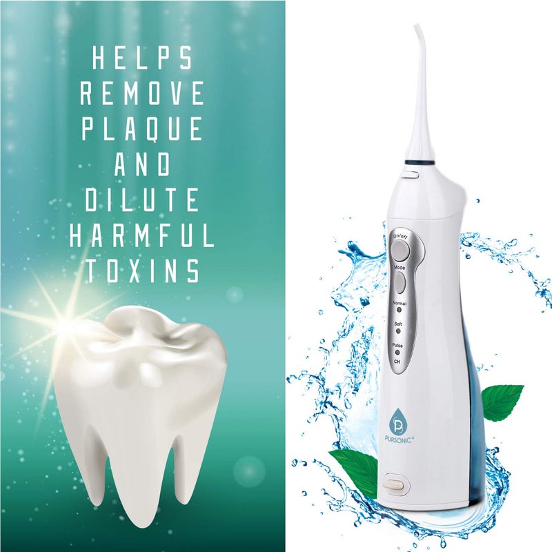 Pursonic USB Rechargeable Oral Irrigator Water Flosser, Helps Remove Plaque And Dilute Harmful Toxins. - Image 3